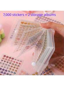 [Cute Sticker Set] 3500/7000 Piece Mini Cute Sticker Set With Storage Book | Portable Transparent Plastic Material, Various Cute Patterns, Suitable For DIY Diaries, Handicrafts, Notebooks, Scrapbooks, And Computer Decoration. - Multicolor - View 10