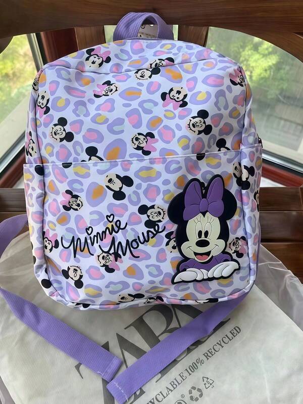 Cartoon Backpack, Stylish Design, Beautiful Cartoon Patterns, Adjustable Shoulder Straps, Lightweight And Comfortable, Cartoon Print, Zipper Closure, Polyester Lining, Hand Washable, Suitable For School And Travel – A Must-Have For Back To School