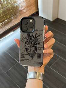 1个透明黑色边框解剖心脏设计防震TPU+PC保护壳，兼容 13/14/15 Pro Max/16/16 Pro/16 Pro Max/16 Plus/16E/17/17 Pro/17 Air/17 Pro Max、11/12 Pro Max、X/XR/XS Max、7/8 Plus、13 Mini、12 Mini、11 Pro Max、14 Pro、14 Plus、15 Plus - 彩色 - 查看 30