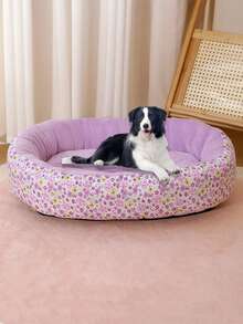 1pc LANGXINGCS Sofa-Shaped Dog/Cat Bed, Lightweight Breathable Floral Pattern, Machine Washable Soft & Comfortable, All-Season Use, Suitable For Medium/Small Dogs & Cats, Poodle, Teddy, Bichon Frise - Multicolor - View 7