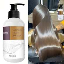 Jeffany Collagen Keratin Hair Mask - Deep Conditioning Treatment For Dry, Damaged Hair - Restores Shine, Strength, And Elasticity - Infused With Argan Oil, Coconut Oil, And Shea Butter - Nourishing And Repairing Formula For Healthy, Beautiful Hair - 8.81fl.Oz