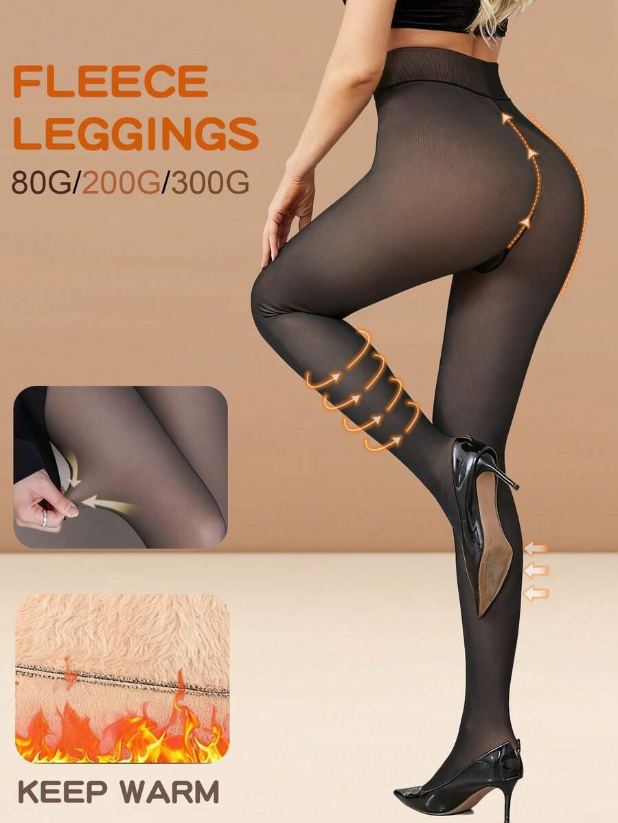 1pair 80g/200g/300g Women's Sexy Sheer Black Tights,Plus Size Leggings, Autumn/Winter Pantyhose For Business & Sexy Look,Black Sexy Transparent Long Socks,Plus Size Leggings,Thick Plush Warm Leggings And Pantyhose,Warm Bottoming Pants Suitable For Various Holidays, Sexy Skinny Fit Tights For Casual Daily Wear(Suitable For -5~25°C)
