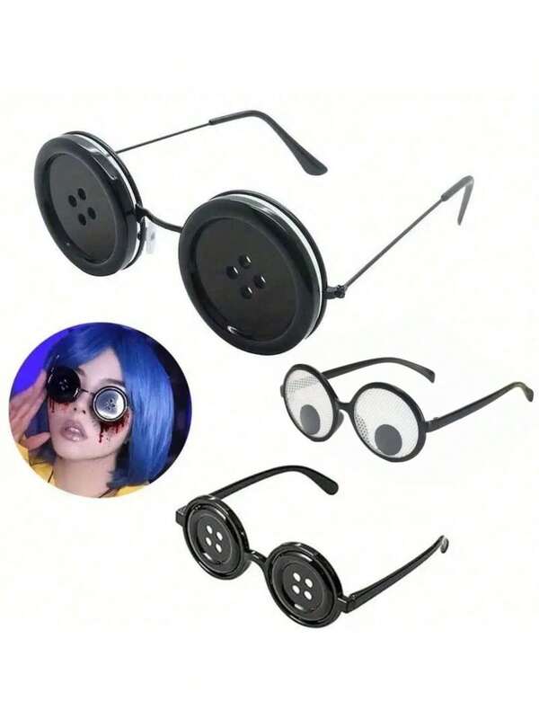 1 Stück Weihnachts-Cosplay-Spaß-Knopf-Dekor-Brille, für Erwachsene & Kinder zum Rollenspiel & Kostümfun, mit Aufbewahrungstasche, geeignet für Partys, Veranstaltungen, lustige Anlässe