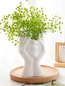 This Design Features An Exquisite Vase Shape, Presenting A Woman's Pose Of Cupping Her Face. The Design Is Simple Yet Fashionable, With The Unique Cupping Hands Pose Full Of Charm. It Is Very Suitable For Holding Fresh Flowers Or Artificial Flowers, And Can Also Be Used For Storing Cosmetics. Suitable For All Seasons, It Is An Ideal Decoration For The Living Room And Bedroom, And A Must-Have For Daily Home Decor. - Multicolor - View 7