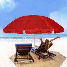 Sombrilla para Playa portátil, sombrilla para Mesa de Jardin, terrazas, Patio, Aire Libre, Camping, Exteriores con Filtro Solar contra Rayos UV (2.15 m, Rojo) - 1 - Ver 8