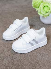 1 Pair Kids Versatile Breathable White Sneakers With Embroidered Bow, Chinese Knot Decor, Fashion Casual Flat Shoes For Girls And Boys