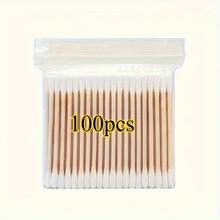 100 piezas/500 piezas Bastoncillos de limpieza premium de doble punta - Suaves, sin pelusa, higiénicos, aptos para la limpieza de oídos, aplicación y eliminación de maquillaje y limpieza precisa - Sin alcohol, reutilizables, baja alergenicidad Almohadillas de limpieza de oídos y maquillaje, bastoncillos de limpieza desechables multiusos para el cuidado personal - Blanco - Ver 10