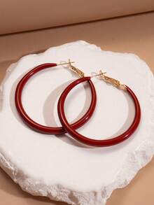 1 Paio di orecchini a cerchio esagerati a forma di C, minimalisti e versatili, gioielli da donna, adatti per uso quotidiano, feste e banchetti