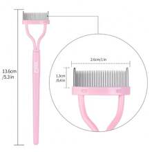Eyelash Separator Eyelash Comb Eyelash Separating Tool Mascara Brush Eyelash Brush Separator Mascara Comb Curved Design Mascara Applicator With Cap Nude Pink (1 Piece) - Hồng - Xem 5