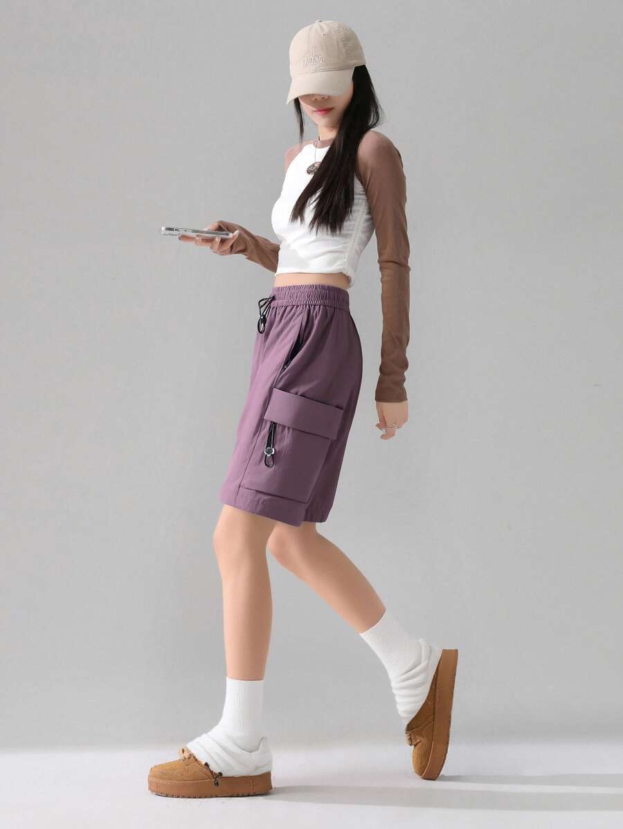 Damen Sommer neue Utility Shorts, amerikanischer Stil Lässig lose sitzende atmungsaktive Sport Shorts, unisex Paar Shorts