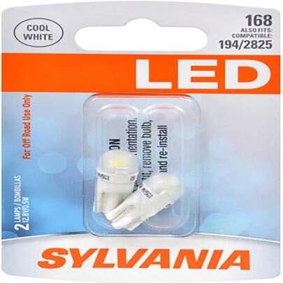 Bombilla LED blanca SYLVANIA 168 T10 W5W, (Contiene 2 bombillas) (168SLBP2)