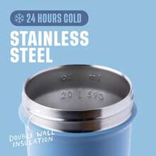 Sport Sleek Insulated Stainless Steel Shaker Bottle With Wire Whisk, 25-Ounce, Dusty Blue – Protein Shakes & Hydration For Athletes & Fitness Enthusiasts, Easy Mixing, Slim Easy To Hold, Keeps Drinks Cold, Lockable Lid,20551990 - Dusty Blue - View 5