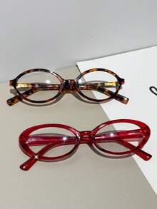 6pcs Leopard Print Plastic Multi-Color Geometric Full Frame Classic Men's And Women's Fashion Glasses Combination Fashion Glasses Frame Transparent Glasses Non Prescription Glasses, Suitable For All Face Shapes Holiday Gifts Carnival Parties Outdoor Clothing Fashion Accessories Glasses Set Gifts - trong suốt - Xem 14