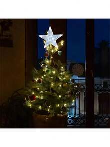 1 件圣诞树顶星，圣诞树顶星带灯 LED 夜灯树顶电池供电圣诞树顶星，适用于树木、圣诞树装饰、派对 - 彩色 - 查看 3