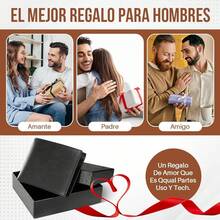 Lukovee Billetera para Hombre Piel, Cartera para Hombre RFID Bloqueo Antirrobo Tarjetero de Cartera Cuero Minimalista, Billetera Hombre Carteras para Caballero Plegable para Hombre Regalo - Negro (Nuevo) - Ver 5