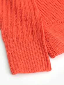 Sweater Rajut Kasual Seksi Wanita Model Bahu Terbuka, Musim Semi/Musim Gugur/Musim Dingin - Jeruk - View 5