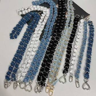 1 件牛仔布链条肩带、皮革链条肩带、手机挂绳