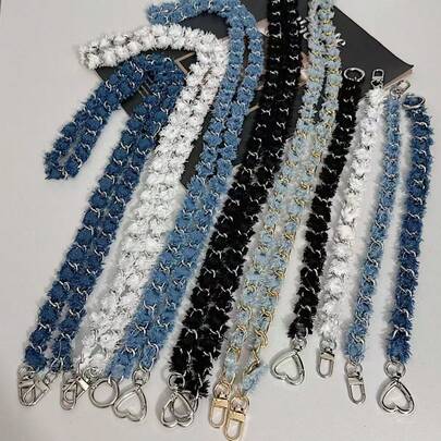 1 件牛仔布链条肩带、皮革链条肩带、手机挂绳