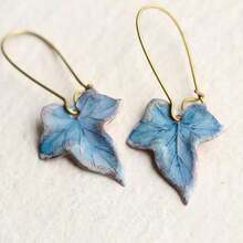 New Bohemian Autumn Jewelry Fashion Olive Green Leaf Earrings, Green Ivy Leaf Earrings, Gifts For Girlfriends And Sisters - 綠色 - 查看 3
