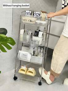 1/2/3/4-poziomowy akrylowy wózek na kółkach, przezroczysty organizer do łazienki, przezroczysta organizacja pralni, mobilny regał wielofunkcyjny, wózek narzędziowy do biura, salonu, prezentów świątecznych i noworocznych (z wyłączeniem przedmiotów na półce)