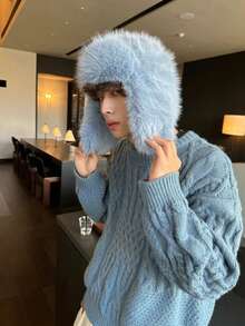 قبعة شتوية فرائية يمكن ارتداؤها من قبل الجنسين، قبعة فرو صناعي دافئة ومقاومة للرياح، مناسبة للتزلج والتنزه والاستخدام اليومي، هدية لحفلة عيد الميلاد