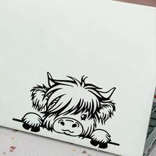 Miếng dán Vinyl chống thấm nước - Chú bò vùng cao nguyên dễ thương, tự dính cho ô tô, mũ bảo hiểm, máy tính xách tay, chai nước, ốp điện thoại, đồ nội thất - Dễ dán và gỡ bỏ không để lại cặn - Hoàn hảo cho người yêu thú cưng và người hâm mộ động vật Scotland, trang trí xe hơi, lớp hoàn thiện bóng, đề can bền - Một cỡ - Xem 6