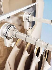 Regulowany wieszak na przyssawkę bez wiercenia, wieszak ścienny do domu i na balkon, teleskopowa konstrukcja z pokrętłem bezpieczeństwa, wielofunkcyjny wieszak, wieszak na ubrania montowany na ścianie, wieszak na suszarkę z przyssawką, wielofunkcyjny wieszak ścienny na balkon, przenośny, teleskopowy wieszak na ubrania, odpowiedni do domu i podróży