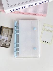 1 Stück A6 Größe tragbarer transparenter Loseblattordner, kann als transparentes Stickerbuch, Sticker-Album, Fotoaufbewahrungstasche, Fotoalbum, Haushaltsbuch, Tagebuch, Notizbuch, Bürobedarf verwendet werden