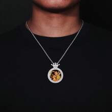 1 mặt dây chuyền khung ảnh phong cách Hip-Hop, mặt dây chuyền kỷ niệm mới dành cho các cặp đôi, đính đá Cubic Zirconia. - Nhiều màu - Xem 3