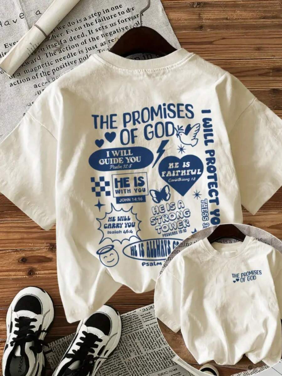 Women's T-Shirt God's Promises Front And Back T-Religious And Christian Stylish - 白色 - 查看 1