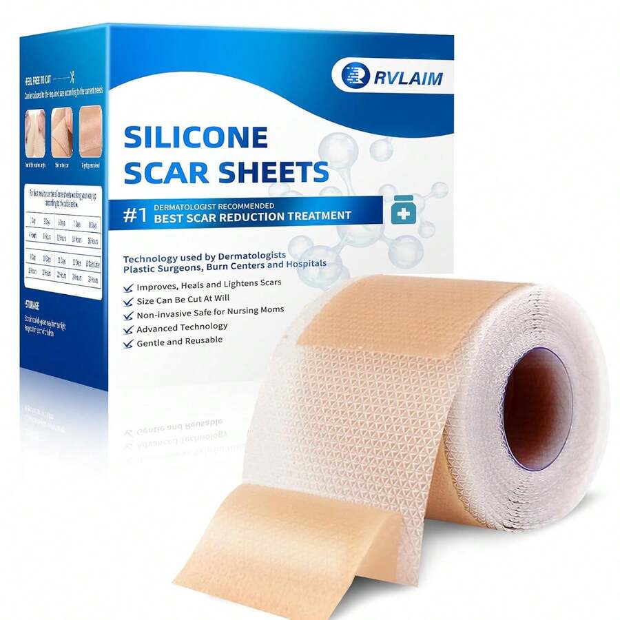 Silicone Scar Sheets, Silicone Scar Tape(1.6" X 120" Roll 3M), Silicone Scar Sheets For  Scars, Keloid Bump Removal, Stretch Marks Removal, C-Section, Burn Et