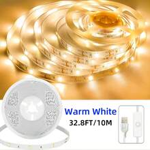 USB-Powered Warm White LED Strip Lights, Flexible & Uniform Illumination For DIY Cabinets, Bedrooms, Kitchens, And Modern Home Decor, Kitchen Lighting | Flexible Light Strip | Warm White Glow, Lights For Living Room For Halloween Decor, Bedroom - 暖白色 - 查看 10