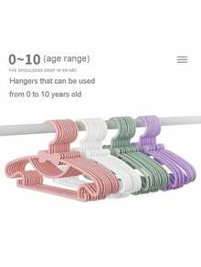 10pcs Beige Children's Clothes Hangers, Portable Display Hangers, Plastic Kids Jacket Hangers, Baby Garment Organizer