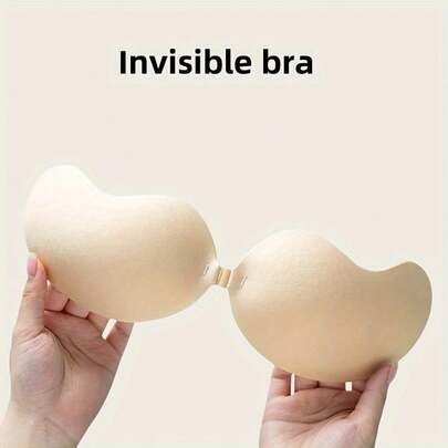 2 pares de sujetador adhesivo invisible con forma de mango, sujetador adhesivo sin tirantes para mujeres, efecto potenciador del escote, elevador de busto de verano con efecto de enfriamiento, pezoneras adhesivas. Limpie el área del pecho antes de usar ya que el sudor y el agua pueden reducir la adherencia. 1 par de realzador de escote, transpirable para busto pequeño, levanta y recoge, sujetador invisible sin espalda para vestidos, batas y lencería