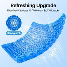 Gel Seat Cushion Cooling Seat Cushion Super Large And Thick Breathable Honeycomb Design Absorbs Pressure Points Seat Cushion Gel Cushion For Office Chair Home Car Seat Cushion For Wheelchair - Blue - View 3