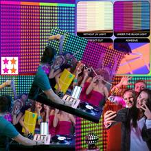 4 Pack Glow In The Dark Party Supplies Neon Streamers Party Decorations Backdrop Blacklight Stars Neon Foil Fringe Curtains Photo Props UV Black Light For Birthday Decoration