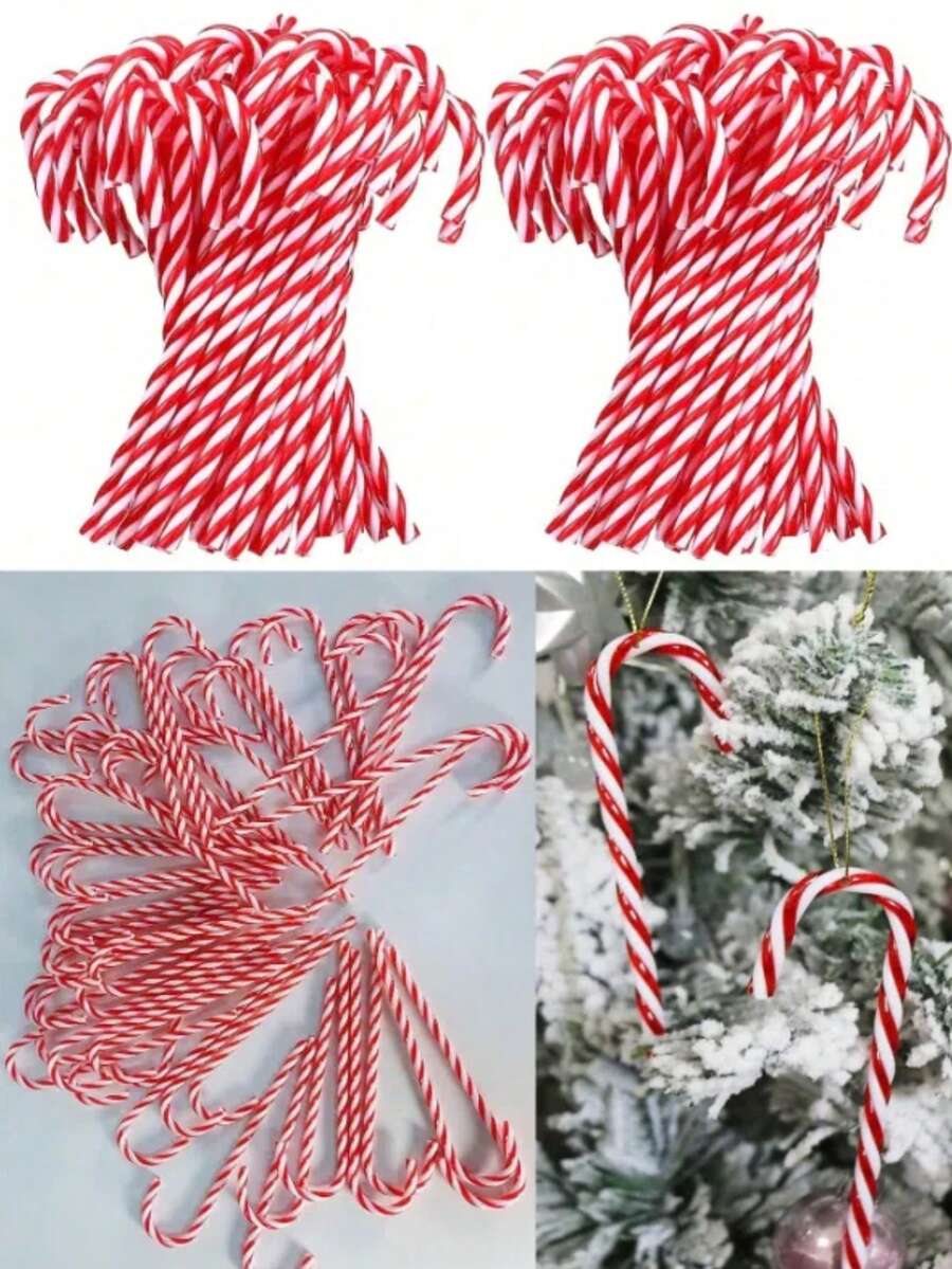 Decorațiuni de Crăciun din acrilice din baston de bomboane, Ornamente de brad de Crăciun din baston de bomboane, Decor de Crăciun din baston de bomboane, Figurine din baston de bomboane, Decorațiuni pentru brad de Crăciun, Decor de casă de Crăciun și Anul Nou, Cadouri pentru petreceri, Crăciun