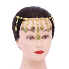 1 Peça Colar de Borla de Moeda de Liga, Acessório de Headchain Vintage com Toque Exótico