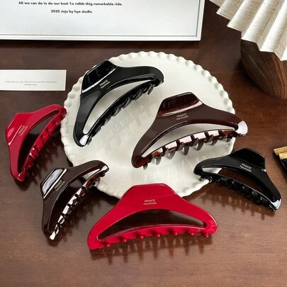 2个金色发夹，高端发爪醋酸纤维发饰，适合浓密头发，夏季沙滩度假发夹