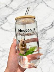 500ml/16.91oz 抹茶和咖啡玻璃吸管饮具；大容量冰抹茶吸管杯，罐形饮料吸管杯 - 送给朋友的最佳礼物选择！ - 彩色 - 查看 11