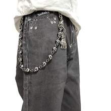 Fashion New Unisex Denim Waist Chain, Skull Head Pant Chain, Streetwear