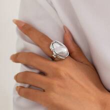 Baroque Irregular Pearl Ring Vintage Irregular Design Versatile Classic - Vàng - Xem 4