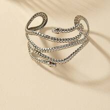 Nostalgic Punk Double Snake Design Bracelet Animal Decoration Silver Hand Jewelry - [bạc] - Xem 3