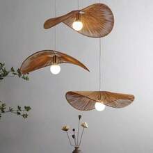 复古吊灯灯罩，手工编织绳装饰，适用于 E27 灯泡，不含灯泡和绳子，无需电力 - 棕色 - 查看 3