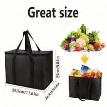 2个装可重复使用可折叠保温食品袋，披萨外卖袋，保温手提袋，可折叠外卖袋，适用于购物/餐饮/外带/露营/烧烤/海滩/户外活动，可保温或保冷，顶部带拉链，可折叠，耐用，可直立放置，保温午餐盒/袋，适用于露营、旅行、上学、旅行收纳。 - 彩色 - 查看 10