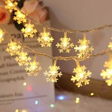 Classic Snowflake LED String Lights – Warm White, Cool White & Colorful Options For Festive Decoration Christmas Decoration XMAS Decor Christmas Tree Gift Decor Thanksgiving Wedding Home Decor Home Decor Fall Decor Autumn Decor Birthday Decorations For Gifts Party Supplies Indoor Outdoor Garden Holiday Festival Decor Halloween Decor Wall Decor Halloween Ornaments