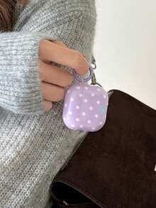 Ins Korean Style Full Screen Polka Dot Letter 4 Earphone Case Pro 3 New Pro 2 Protective Cover 3rd Generation Apple Wireless Bluetooth 3rd Generation 1 2 Shockproof 2nd Generation Purple - Purple - View 7