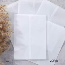 20/30pcs Luxury Pre-Folded Vellum Envelopes, Fits 5x7 Inch Invitations - 5x7 Inch Vellum Envelopes - 115gsm Wedding Invitation Packaging Paper - Transparent, Suitable For School Supplies And Back To School Season - Translucent - View 13