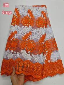 2026 Latest Lace Fabric African Gauze High Quality Nigerian Luxury Lace Fabric Gauze Two-Color French Mesh Milk Lace Fabric Suitable For Wedding Party Dance Fabric 1yards /5yard