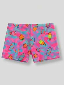 Biquini Infantil Menina Conjunto Com Camiseta Proteção Uv 50+ Com Shorts Box - Rosa Pink - Visão 4